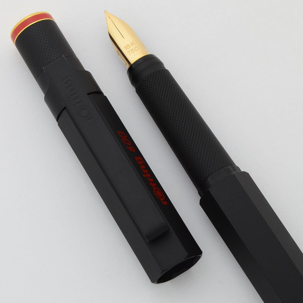 Rotring 600 Fountain Pen - 2nd Gen, Matte Black w Gold